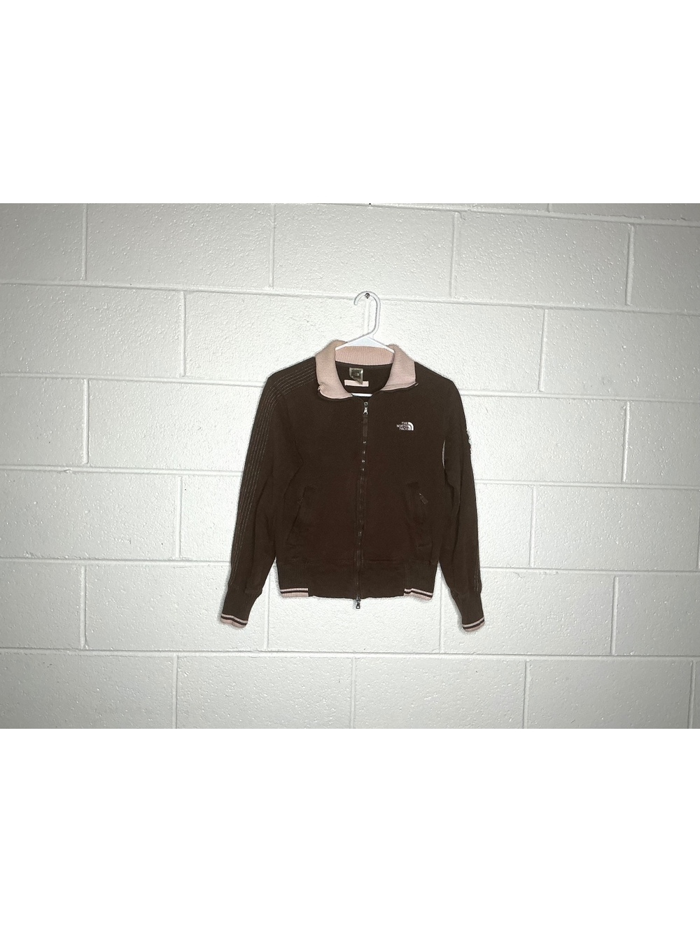 Women’s The North Face Brown/Light Pink Y2K Style Zip Up Jacket